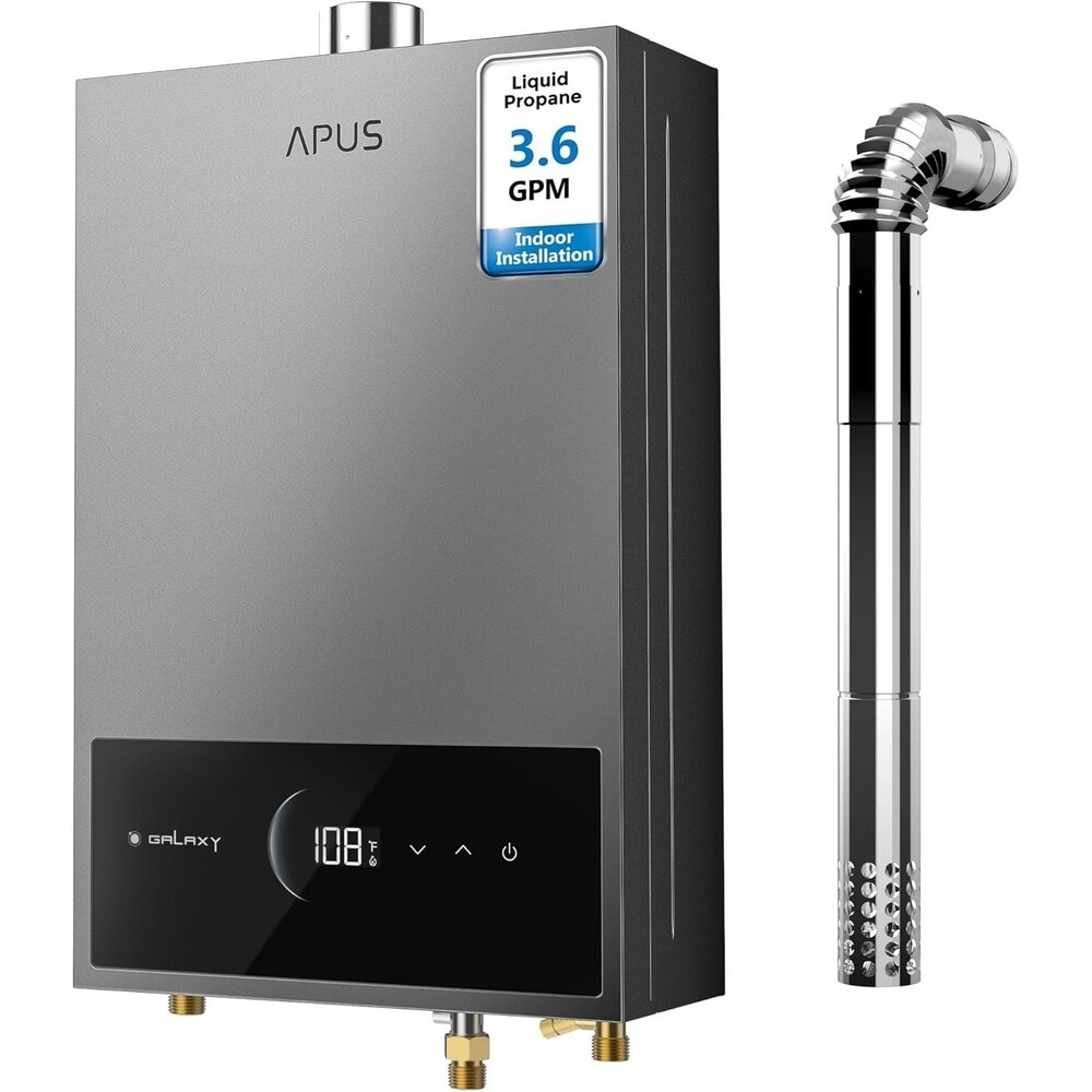 Tankless Water Heater Propane Gas, Up to 3.6 GPM, Indoor Hot Water Heater, 80,00